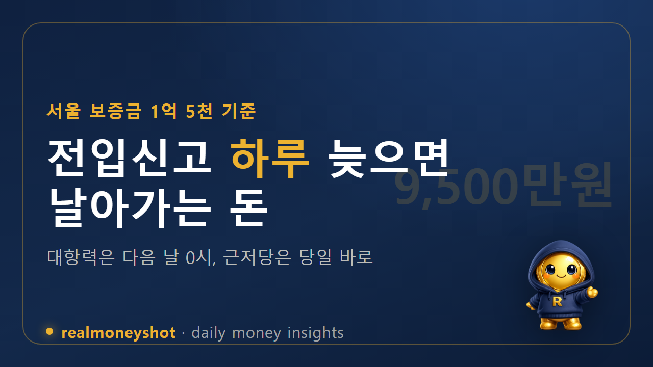 전입신고 확정일자 2026 총정리 — 대항력은 다음 날 0시, 하루 차이로 9,500만원