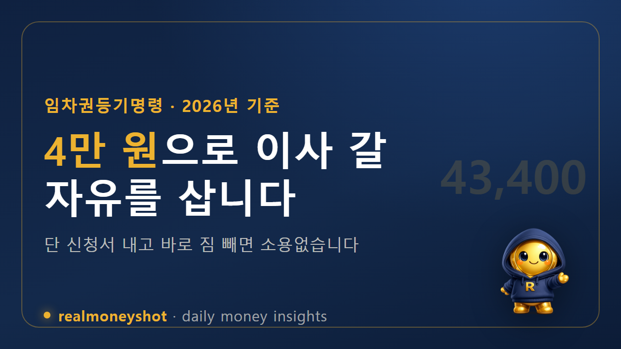 임차권등기명령 2026 - 비용 43,400원과 이사 가능 시점 계산법