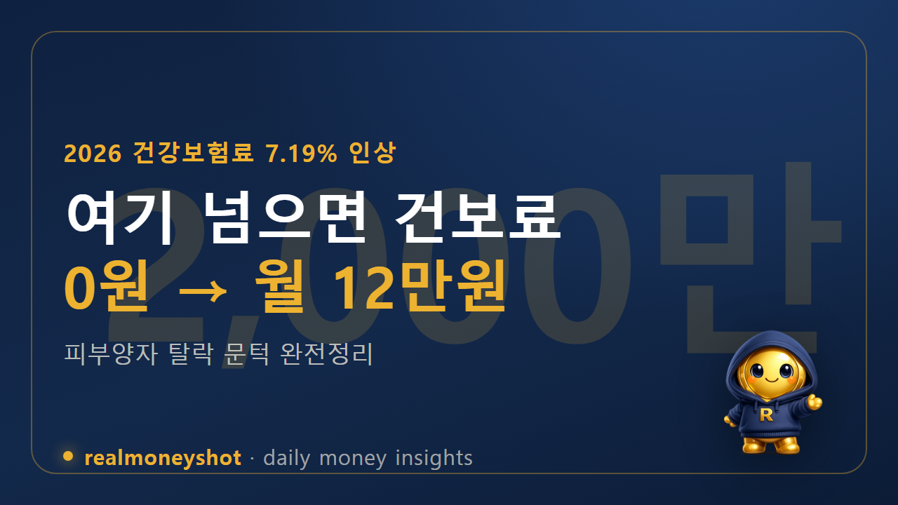 2026년 건강보험료 심층 분석 — 0.1%p 인상보다 중요한 것은 2,000만원이라는 문턱