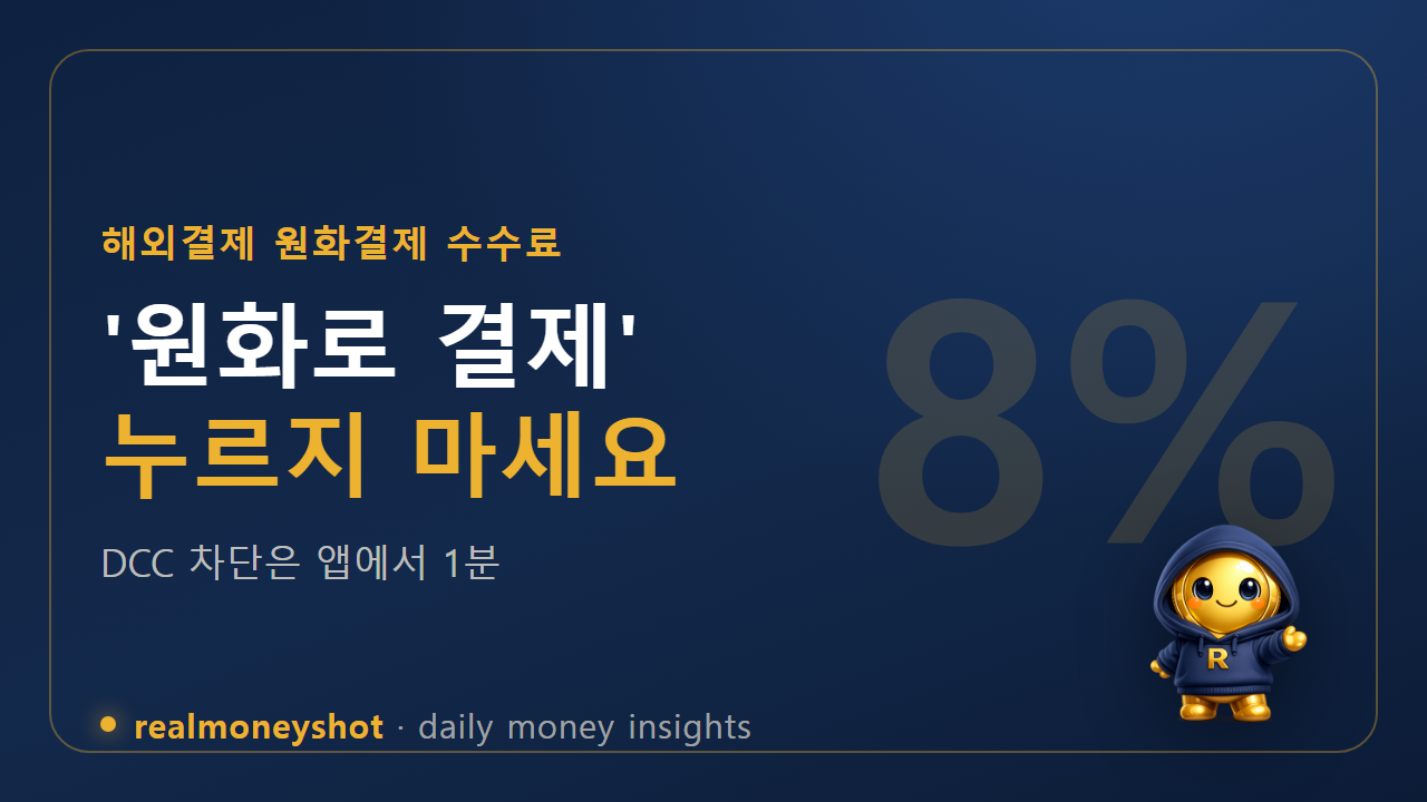 해외원화결제 수수료 계산 2026 - 1,000달러 쓰면 최대 10만7천원 더, DCC 차단법
